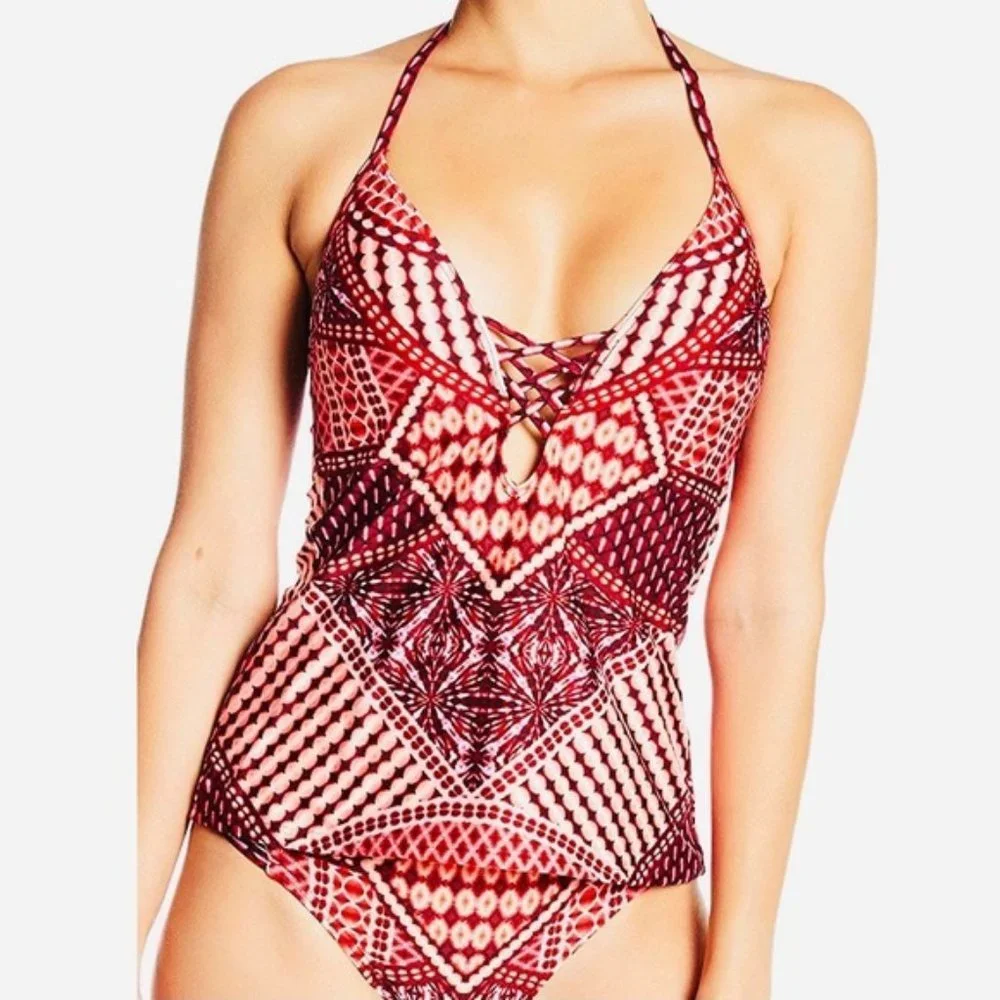 Kenneth Cole Hidden Paradise Push-Up Tummy-Control Tankini Top & Bottom …